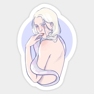 Lavender Boy Blonde White Snake Sticker